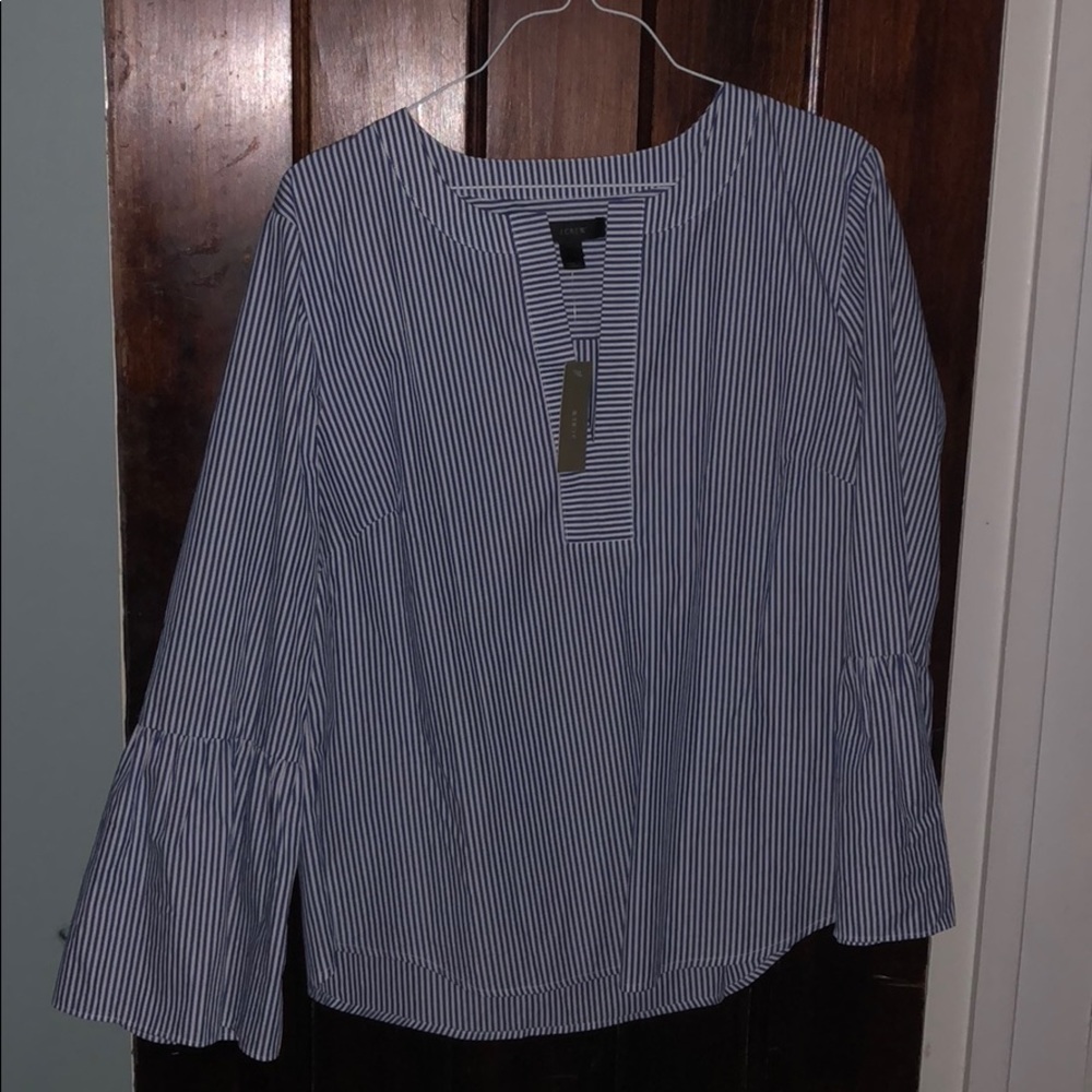 Jcrew striped bell sleeve top